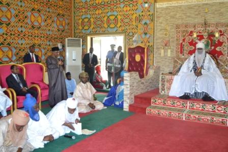 Honorable Minister Deliverig his speech during the visit to Emir